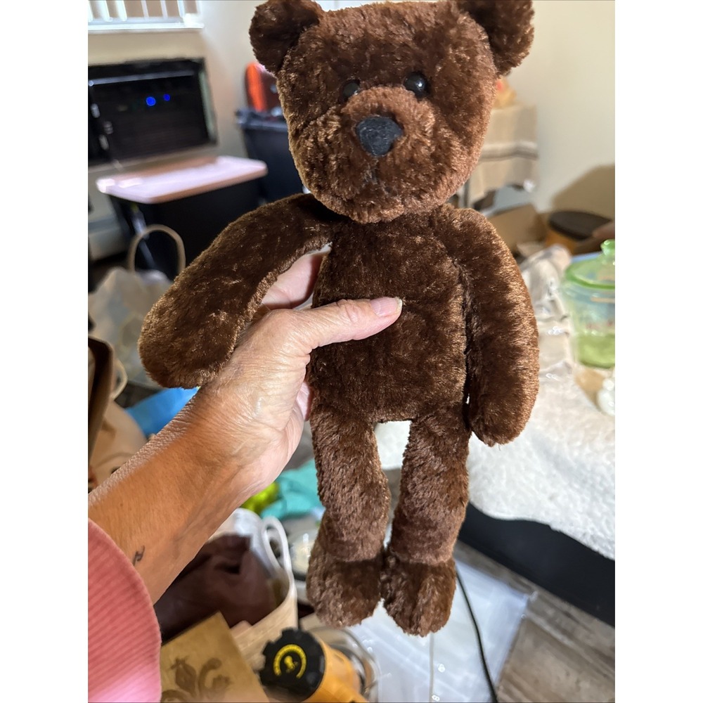 Commonwealth Chocolate Dark Brown Teddy Bear Stuffed Plush 13" Vintage 2001